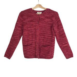 Talbots Petite Rust Multi Colored Button Front Long  Sleeve Cardigan  Size Petit